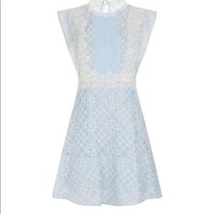 Sandro light blue peaches guipure lace mini dress 1